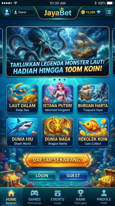 Layar utama jayabet — antarmuka bersih setelah instalasi